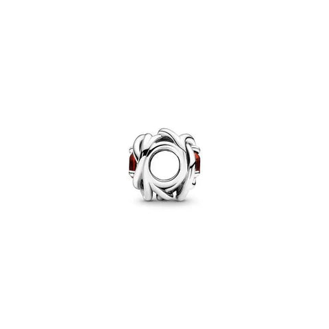 Red Eternity Circle Charm - January - Red Eternity Circle Charm - January