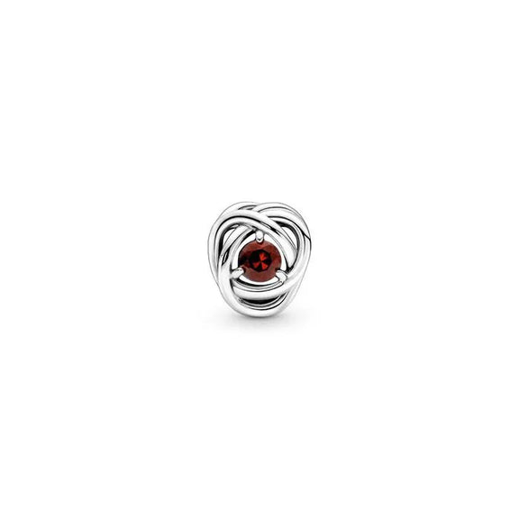 Red Eternity Circle Charm - January - Red Eternity Circle Charm January - Charming red eternity circle for January, adding birthstone elegance to jewelry.