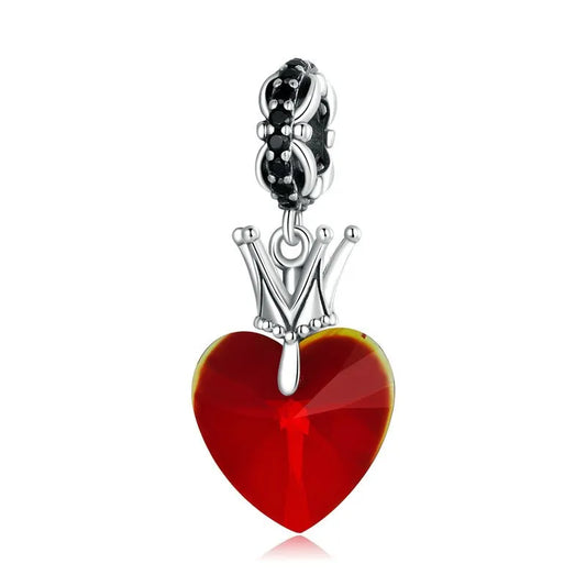 Red Heart Charm with Crown