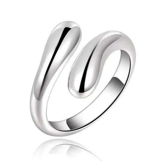 Minimalist Adjustable Silver Ring with Sleek Design
