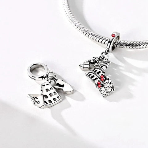 Roman Colosseum with Gladiator Dangle Charm