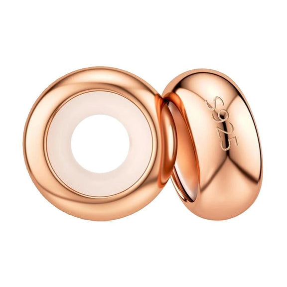 Simple and Elegant Rose Gold Plated Spacer Bead - Polished Perfection - Simple and elegant rose gold plated spacer bead with polished surface for charm bracelets.