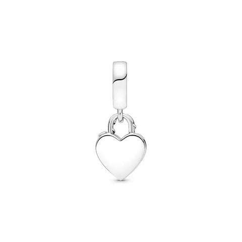 Rose Heart Padlock Dangle Charm - Rose Heart Padlock Dangle Charm