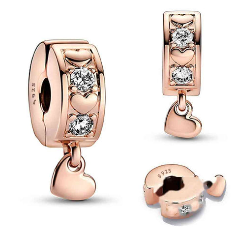 Rose Gold Tone Earrings with Cubic Zirconia - Rose gold tone earrings with cubic zirconia stones