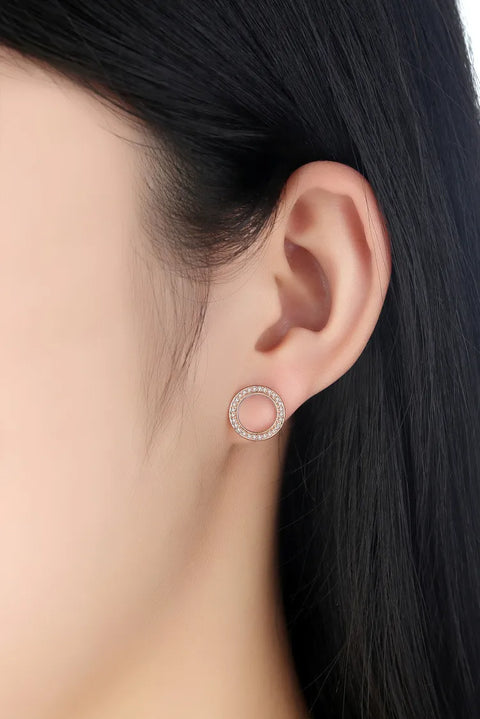 Rose Gold Circle Stud Earrings