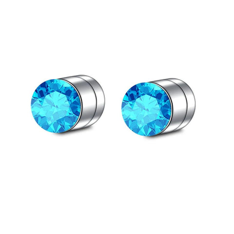 Dazzling Blue Gem Piercing Earrings - Dazzling Blue Gem Piercing Earrings