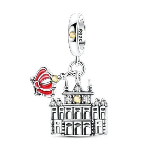 Royal Palace of Madrid with Crown Dangle Charm - Royal Palace of Madrid with Crown Dangle Charm