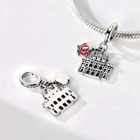 Royal Palace of Madrid with Crown Dangle Charm - Royal Palace of Madrid with Crown Dangle Charm
