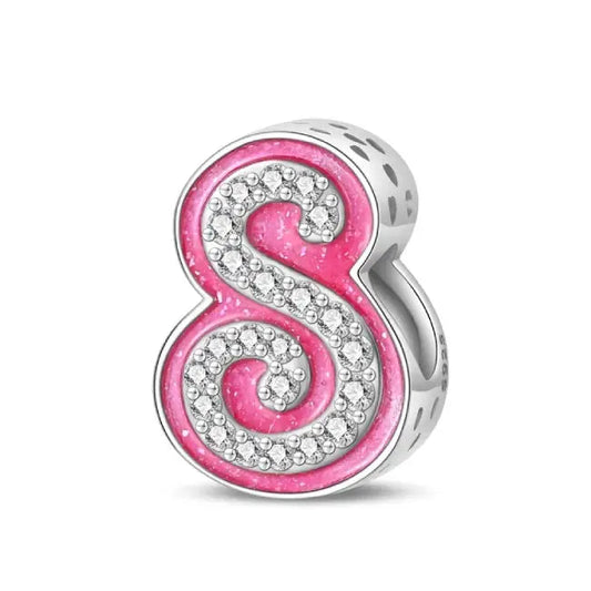 S pink charm letter