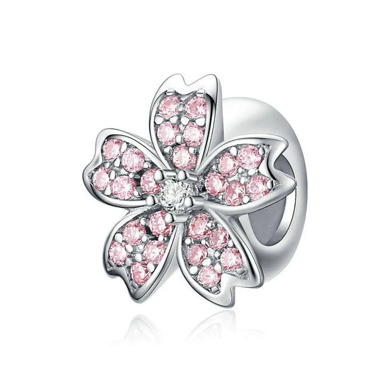 sakura pink flower bead charm