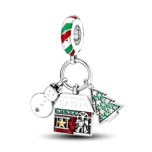 santa-house-charm charm Jewelry fits Pandora bracelet affordable