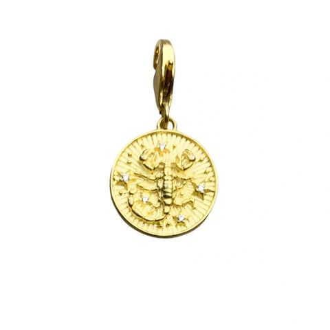 Scorpio Gold Pendant Charm - Gold scorpion charm.