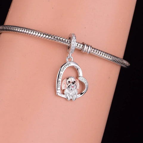 jewlouli shih tzu dangle dog pandora charm jewelry fits pandora bracelet