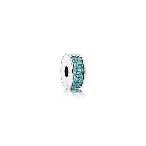 Shining Elegance Teal Silicone Grip Clip - Shining Elegance Teal Silicone Grip Clip - Teal clip with silicone grip, adds color and keeps charms secure on bracelets.