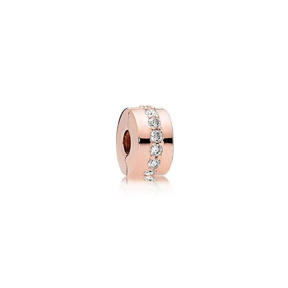 Shining Path Clip - PANDORA Rose - Shining Path Clip Pandora Rose - Clip with shining path design in Pandora Rose, adding warmth and style.