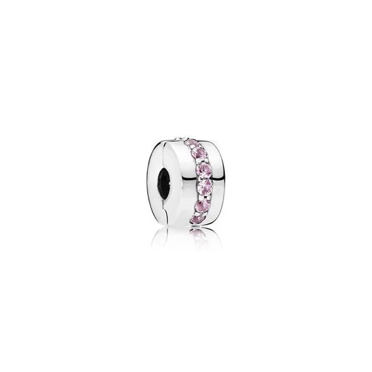 Shining Path Clip Pink - Pink shining path clip, adding a colorful and secure touch to bracelets.