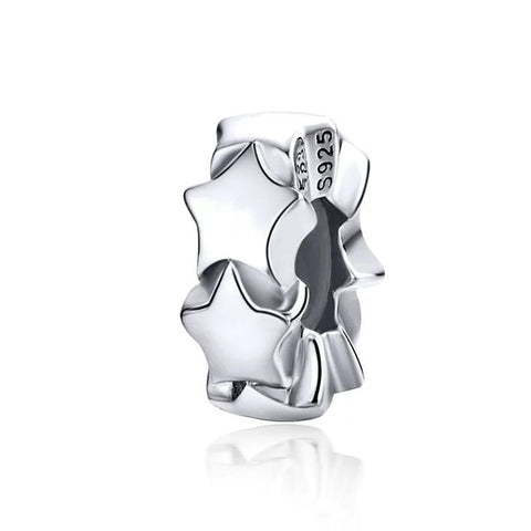 Shiny Silver Star Barrel Charm