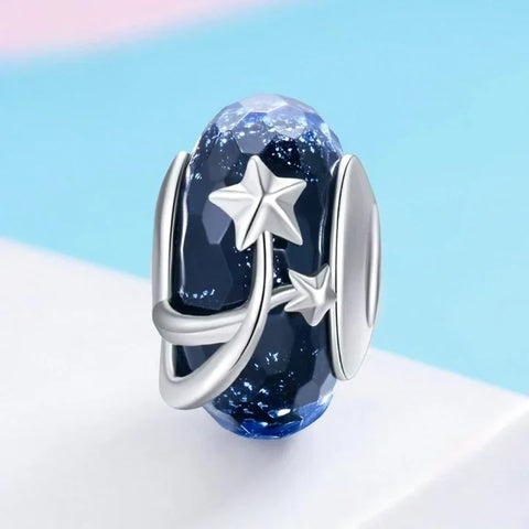 shooting-stars-murano-glass-bead Jewelry charm fits Pandora bracelet affordable