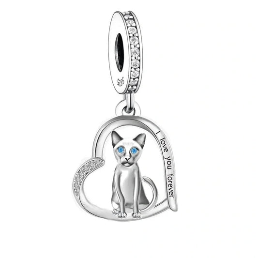 jewlouli siamese cat dangle pandora charm jewelry fits pandora bracelet