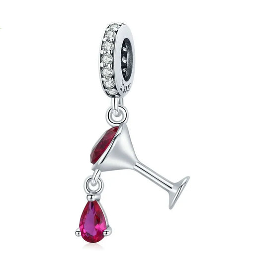 Ruby Cocktail Glass Charm