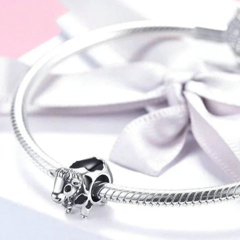 Silver Cow Charm