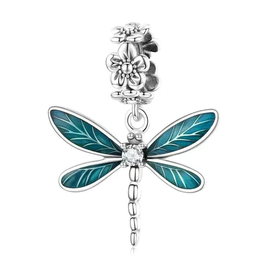 Silver Dragonfly Charm
