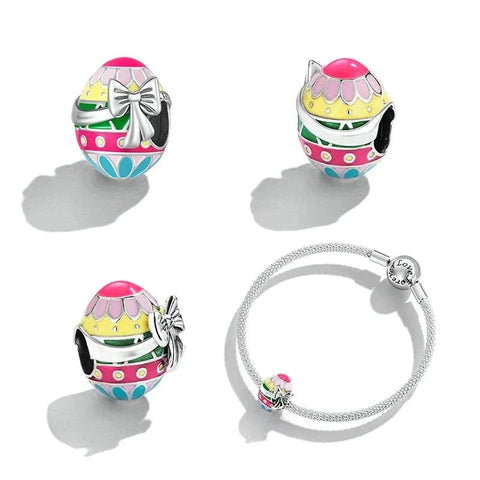 Silver Easter Egg Charm