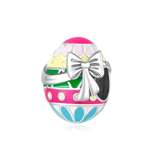 Silver Easter Egg Charm