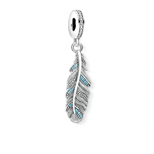 Silver Feather Charm