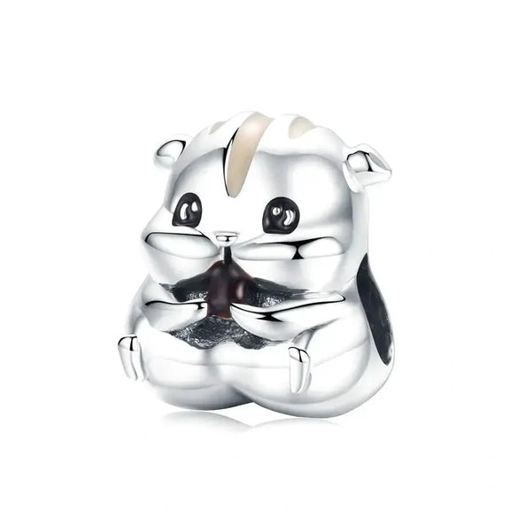 Silver Hamster Charm - silver-hamster Jewelry Pandora affordable fits bracelet charm