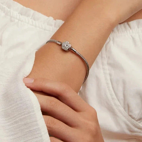 silver-rose-charm-bracelet fits Pandora bracelet charm Jewelry affordable