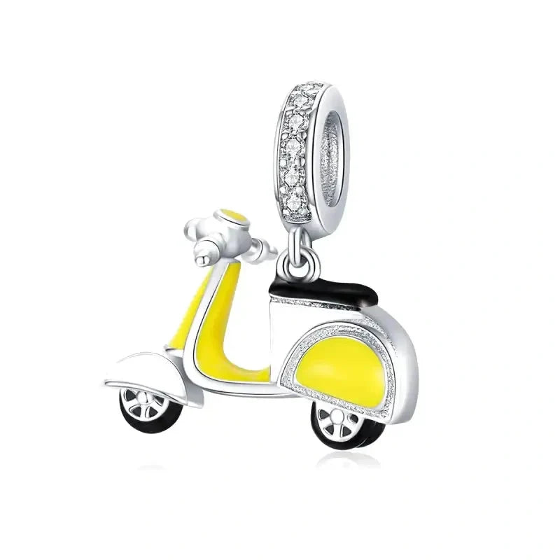 silver-scooter fits Pandora bracelet Jewelry charm affordable