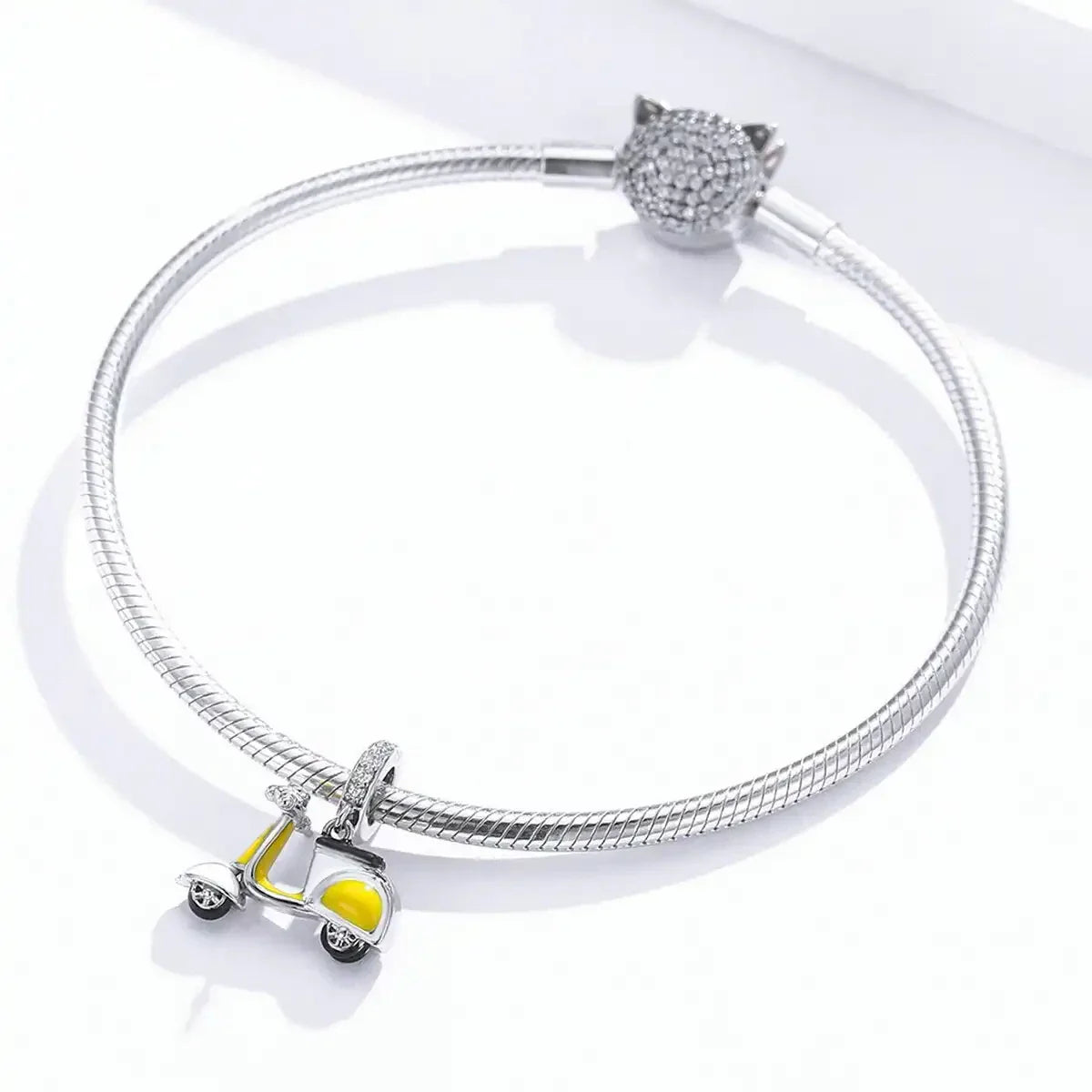 silver-scooter affordable Pandora Jewelry charm fits bracelet