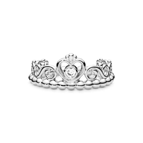 Silver Zirconia queen crown Ring