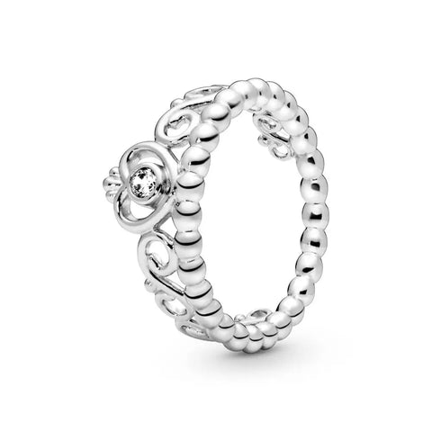 Silver Zirconia queen crown Ring