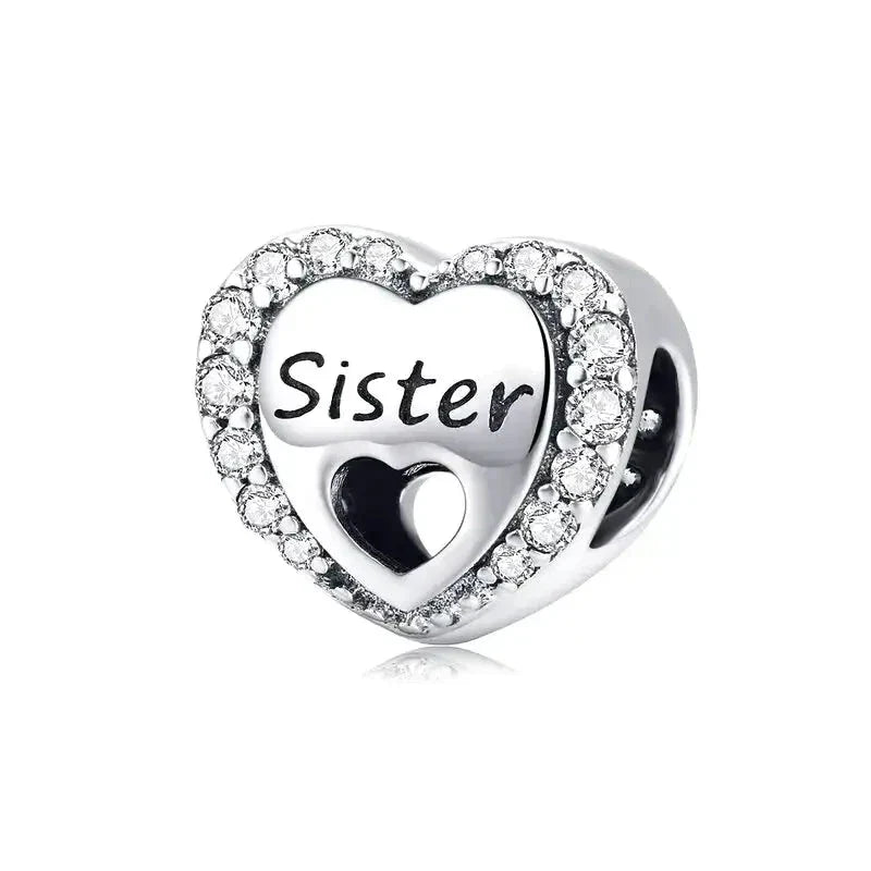 sister-heart-charm Pandora charm fits bracelet Jewelry affordable