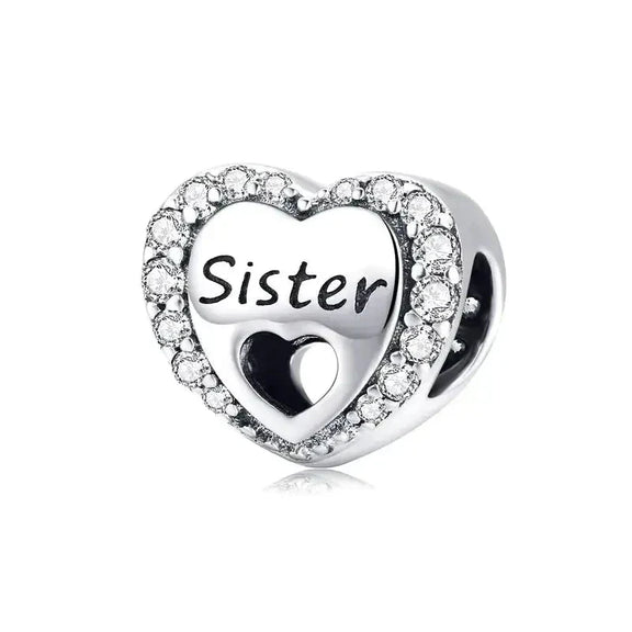 Sister Heart Charm - sister-heart-charm Pandora charm fits bracelet Jewelry affordable