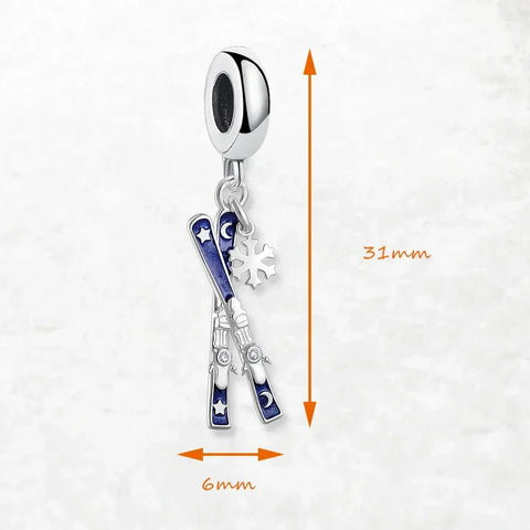 Ski charm pendant.