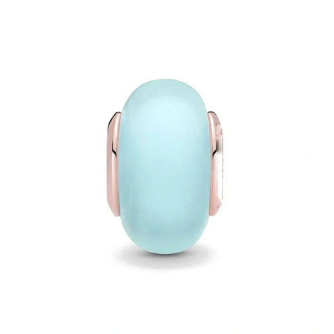 Sky Blue Enamel Charm with Rose Gold Accents