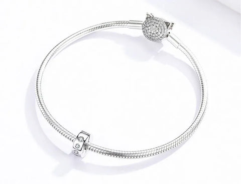 sleek diamond accented charm for bracelets