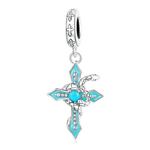 Snake Cross Charm