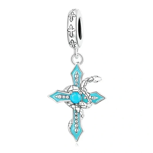 Snake Cross Charm