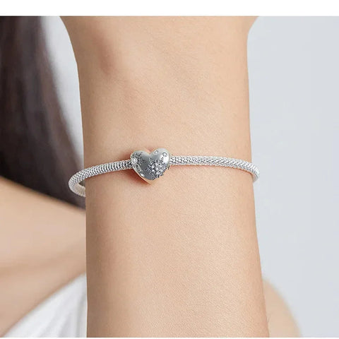 Snowflake Heart Charm - Snowflake Heart Charm