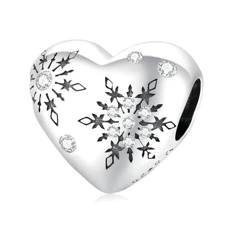 Snowflake Heart Charm - Snowflake Heart Charm