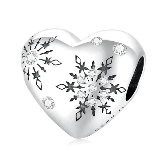 Snowflake Heart Charm