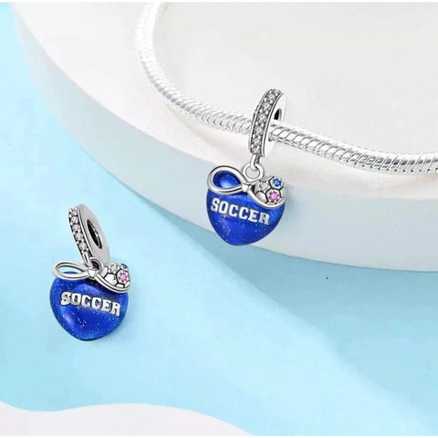 Soccer Forever Heart Dangle Charm - Soccer Forever Heart Dangle Charm