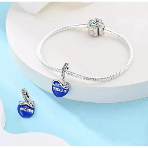 jewlouli soccer-forever-heart-dangle-pandora-charm-jewelry__ fits pandora bracelet