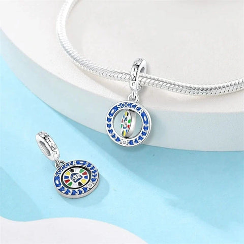 jewlouli soccer-spinning-dangle-pandora-charm-jewelry__ fits pandora bracelet