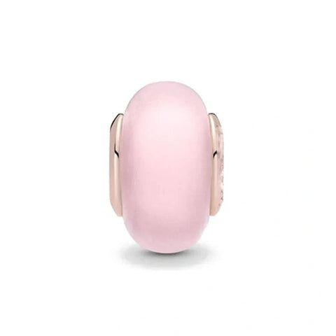 Soft Pink Enamel Charm with Rose Gold Accents