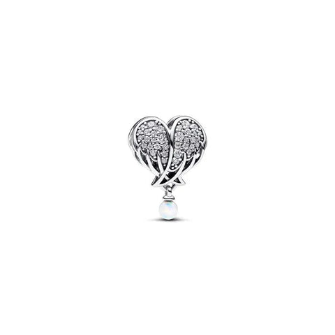 Sparkling Angel Wings & Heart Charm